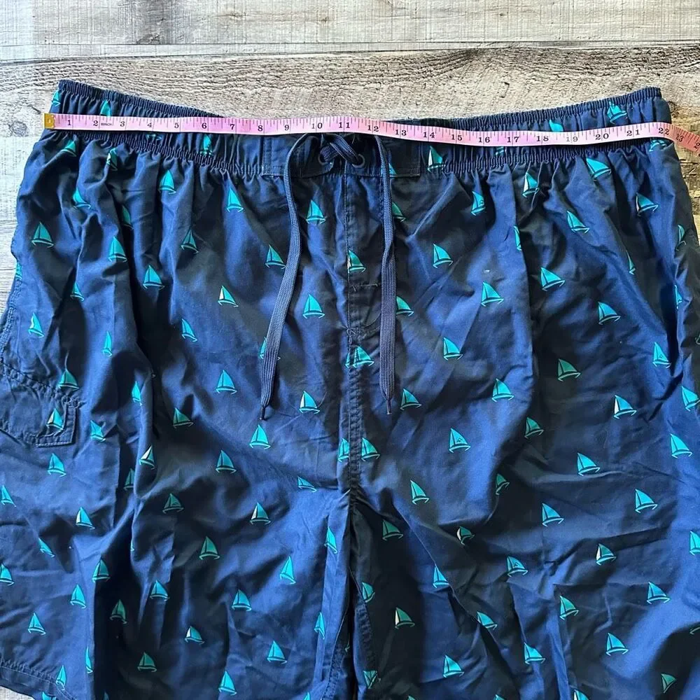 Kanu Surf Men’s Regatta Navy Sail Boat Swim Trunks | Size 5X